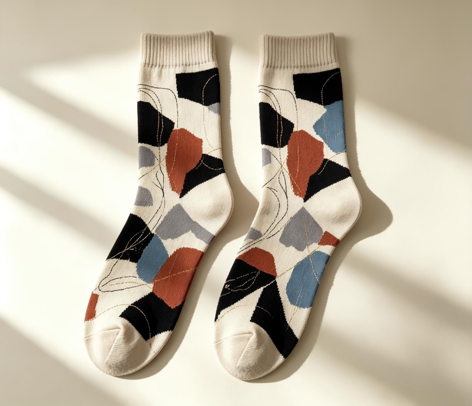 custom art abstract printed socks