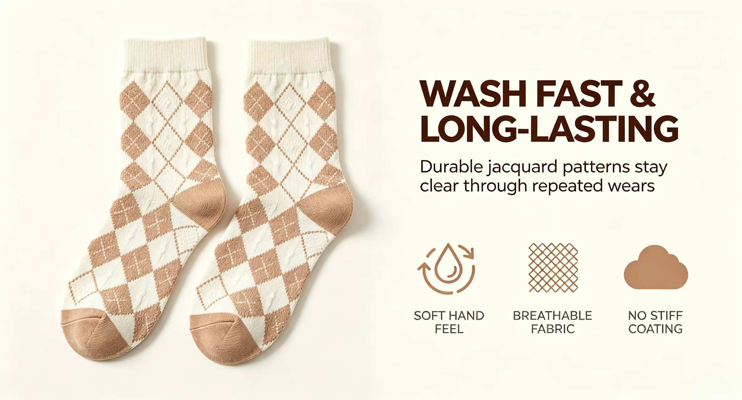 Custom jacquard socks with premium knit fabric
