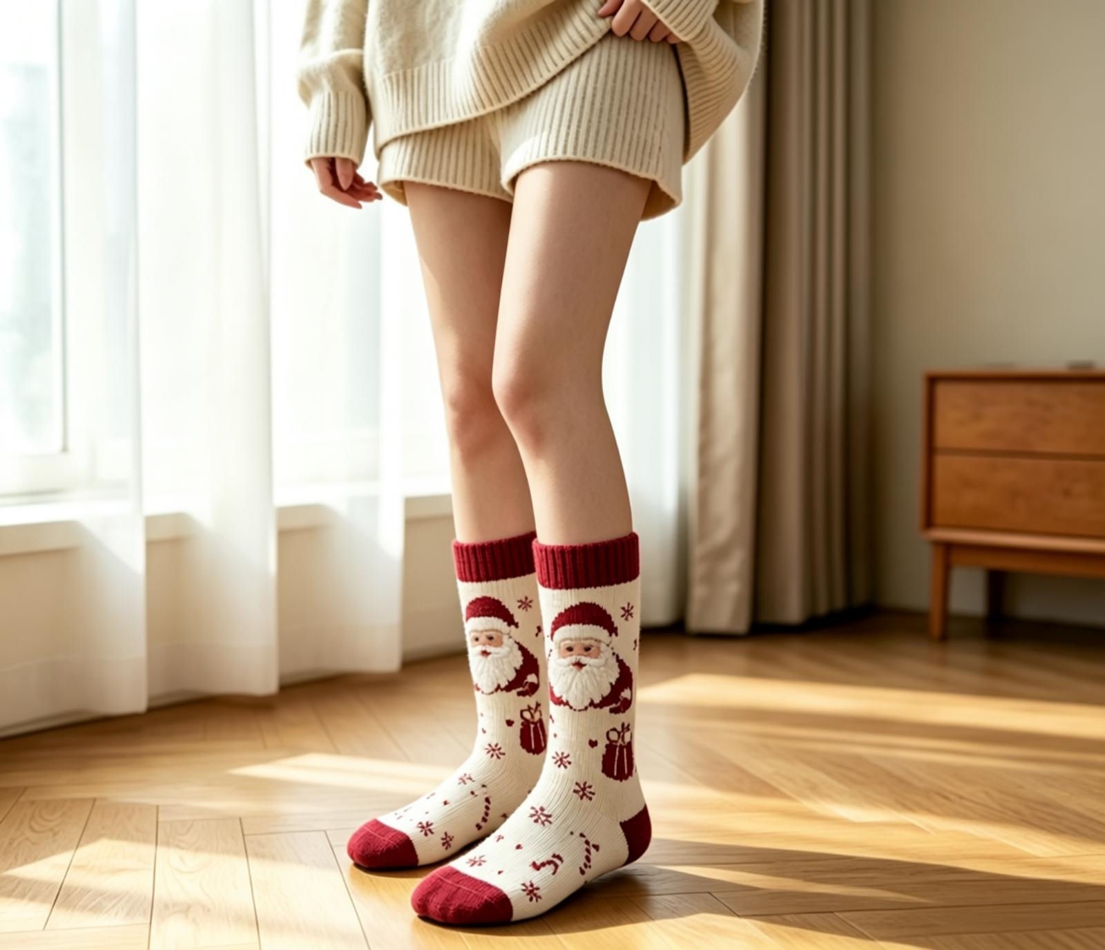 custom santa crew christmas socks