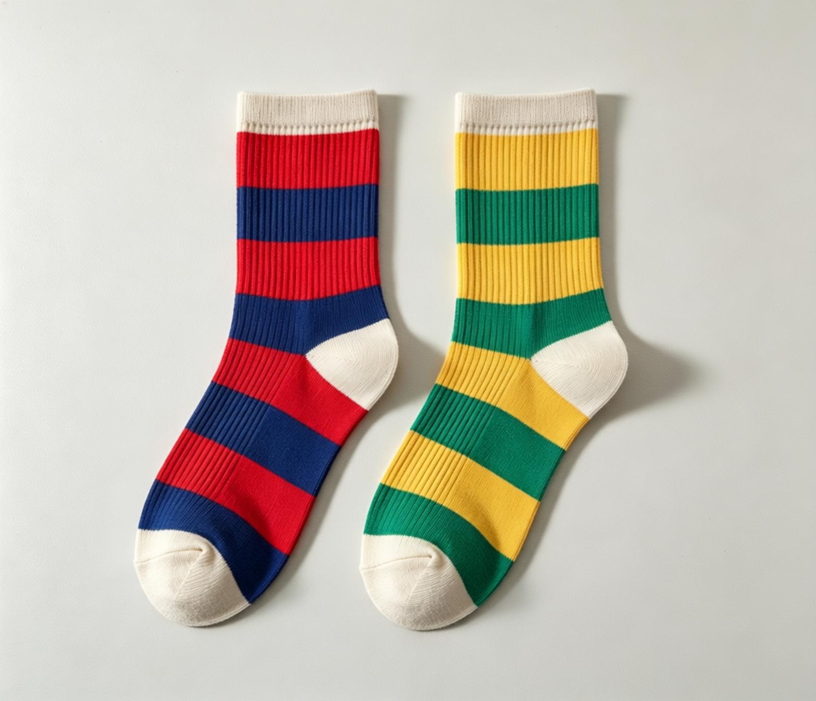 Horizontal striped custom crew socks