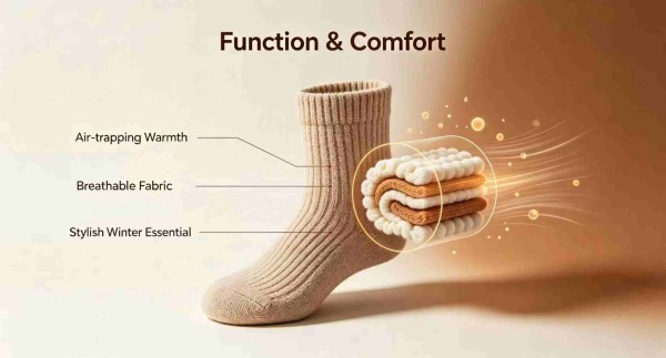 Custom thermal socks with thick insulated lining for extreme cold