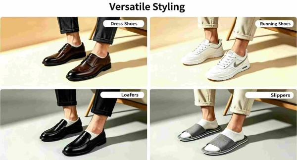 No-show socks worn with sneakers for casual and office commute